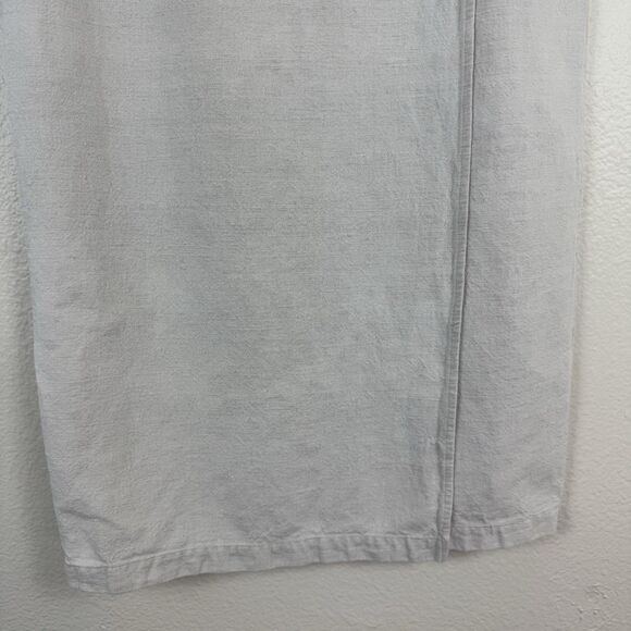 Vintage Cherokee Linen Cotton Lagenlook Casual Midi Wrap Skirt Cream 8 Small - Picture 6 of 15